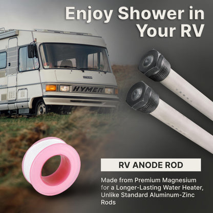 Anode RV Water Heater Set of 2 - Camper Anode Rod 3/4'' Thread - Magnesium Rod Compatible With Mor-Flo and Suburban Tanks