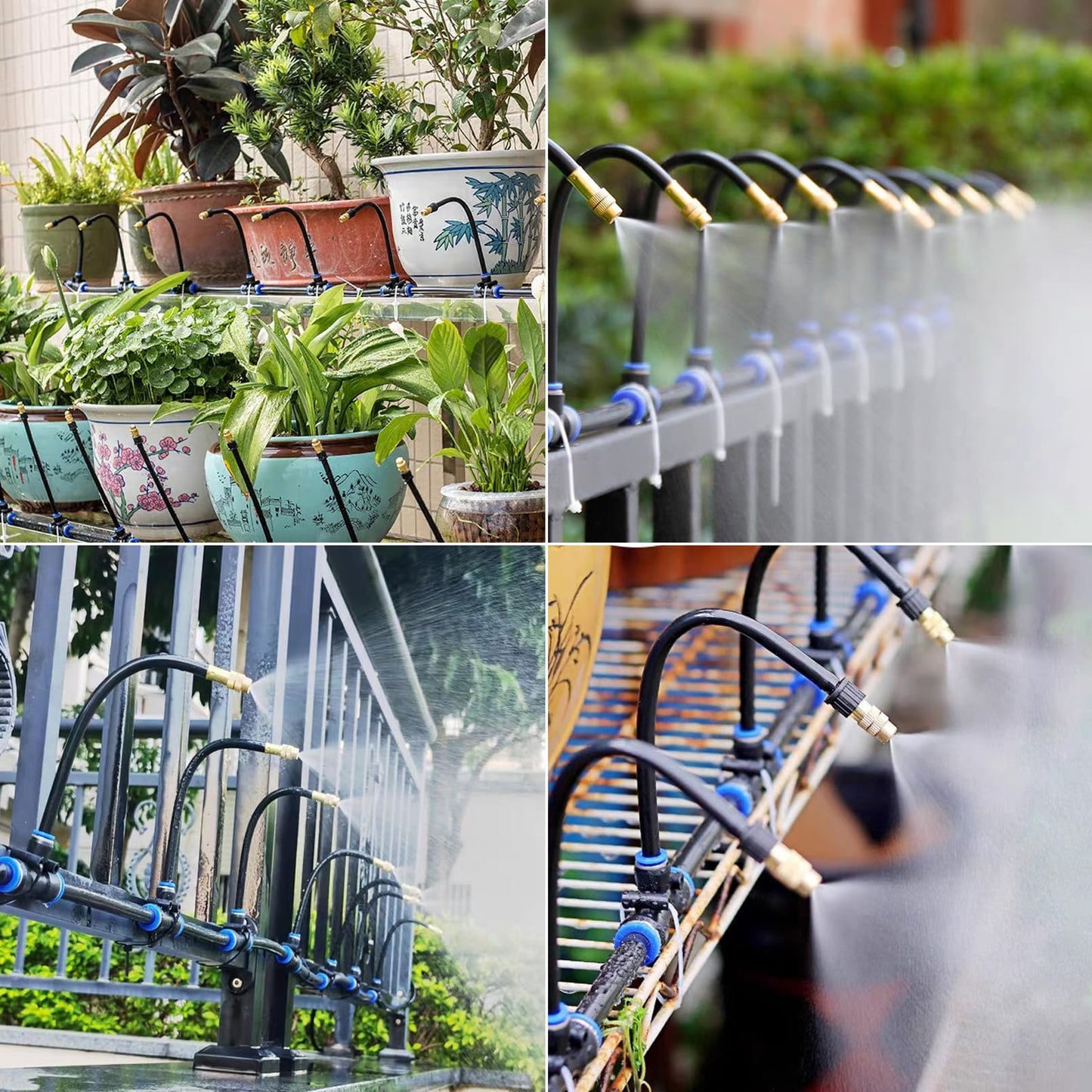 Suyeah 49.21Ft Drip Irrigation Kit Automatic Drip Irrigation System, 360° Bendable Garden Irrigation System, Garden Watering System Adjustable Bendable Nozzle Copper Sprayer System for Garden