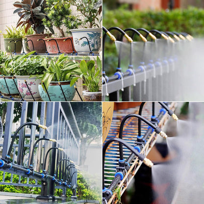 Suyeah 49.21Ft Drip Irrigation Kit Automatic Drip Irrigation System, 360° Bendable Garden Irrigation System, Garden Watering System Adjustable Bendable Nozzle Copper Sprayer System for Garden
