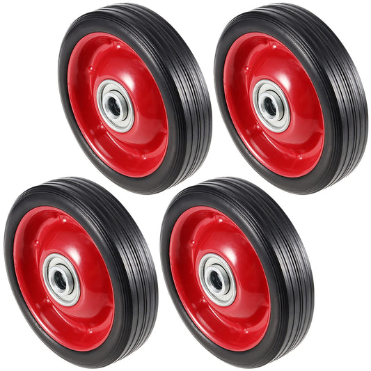 SEUNMUK Solid Rubber Wheel Tire, Hand Truck Replacement Wheels, 4 Pack 5" x 1.5", 1/2 Inch Axle Hole, 88 lbs Capacity for Hand Trucks, Garden Cart, Lawn Cart, Mower