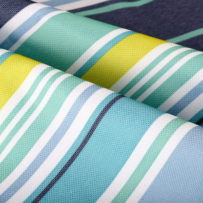 ADRIMER Large Picnic Blanket 77" x 79", Outdoor Waterproof Picnic Mat, Portable Beach Blanket for Family, Beach, Park, Camping, Hiking, Blue & White