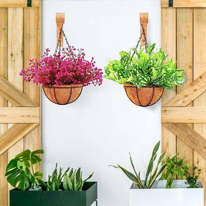 YYBD 2Pcs Plant Wall Hangers Wavy Wooden Plant Hanger Beech Wood Wall Mounted Hanging Plant Hooks Indoor Outdoor Hanging Brackets for Planters Lanterns Flower Bracket Wind Chimes Decoration Hooks