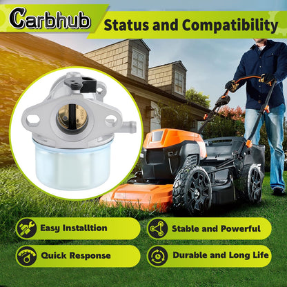 Carbhub 799868 Carburetor Fits 498170 497586 497314 698444 498254 497347 Models with Gasket and O-Ring, 4-7 hp Engines with No Choke (799868)