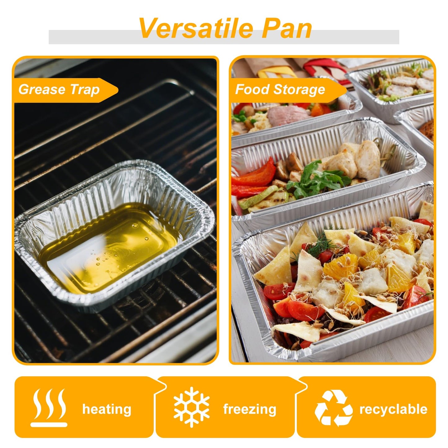 40 Pack Aluminum Foil Drip Pan Liners - Compatible with Napoleon BBQ Grill Accessories, Replacement Grease Trays for Prestige I/II/V/PRO, Rogue Grills (6x5 Inch)
