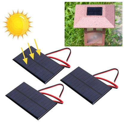 3Pcs Mini Solar Panel DC 6V Polysilicon Solar Cell Module Solar DIY System Kits with 30cm Cable