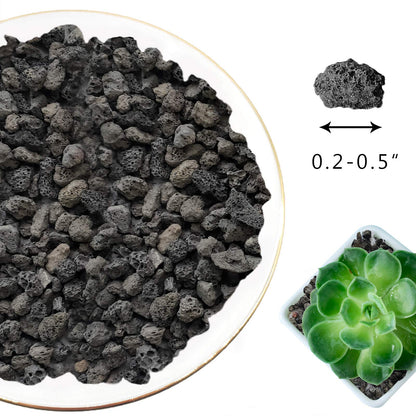 5LBS Black Lava Rocks for Plants -100% Pure Volcanic Rock No Dyes or Chemicals-Best Lava Stones Top Dressing for Cacti Succulents Plants,Bonsai-5lbs