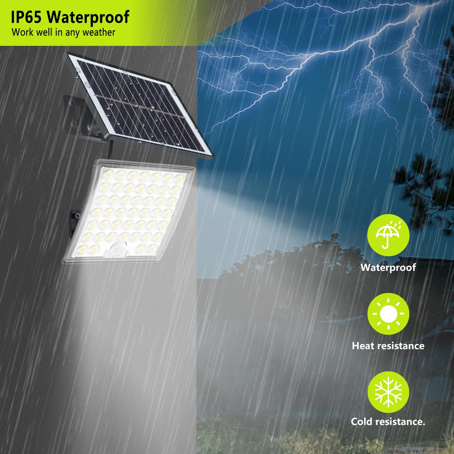 CcBear show Solar Flood Lights, IP65 Waterproof Solar Lights Outdoor, LED Solar Motion Sensor Lights， Solar Fence Light, Solar Wall Light for Door Shed Patio Garage, Bright Solar Security Light