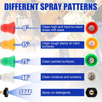 RIDGE WASHER Pressure Washer Nozzle Guard, Power Washer Nozzle Tips with Protector Holder, 5 Pressure Washing Tips with 1/4" Quick Connect, Orifice 3.5