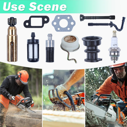 Adefol Oil Pump Worm Gear Fuel Oil Hose Filter Kit for Stihl 025 023 021 MS250 MS230 MS210 Chainsaw Parts 11231412200 11236403200 Intake Manifold Boot