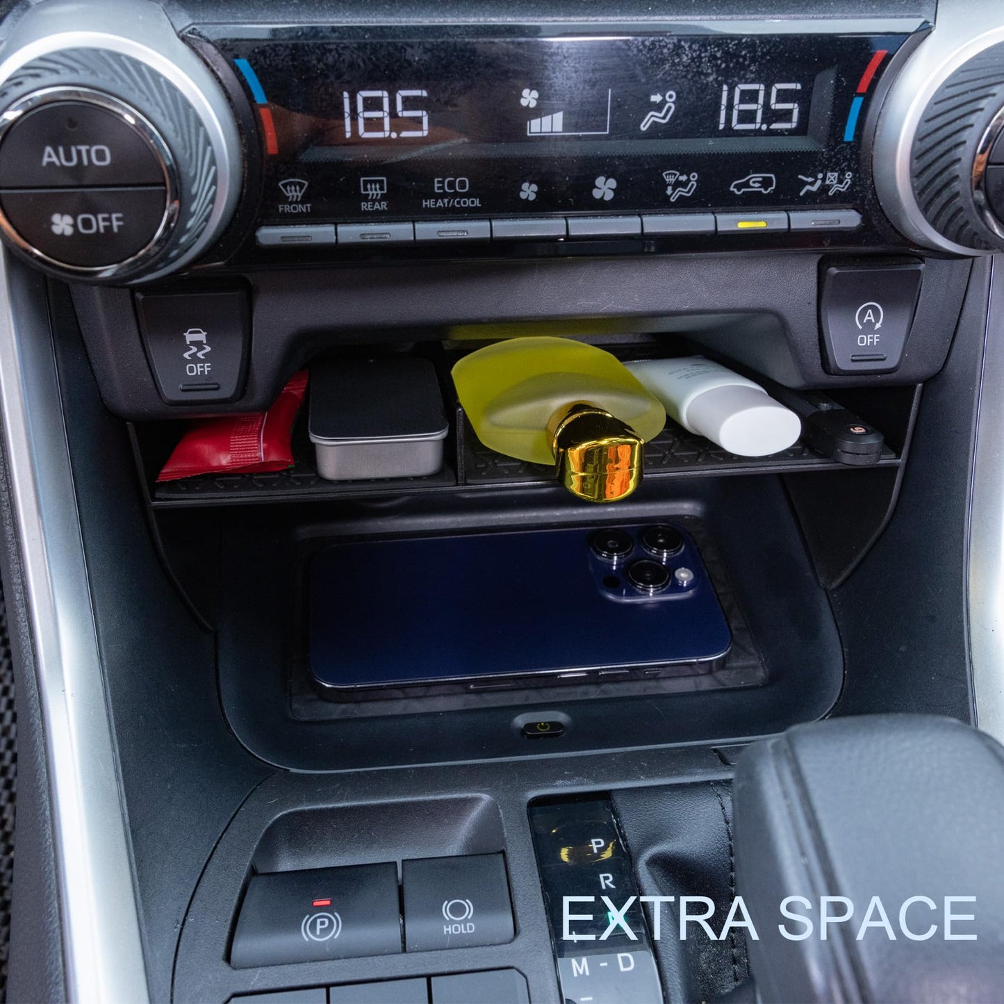 2PCS Center Console Organizer Compatible with 2019-2024 2025 Toyota Rav4 Interior Accessories, Gear Shift Storage Tray Secondary Box Insert Divider