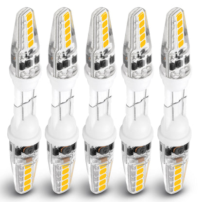 T5 T10 Wedge Base LED Landscape Bulbs 12V Low Voltage 2W 300lm, DC10-30V/AC12-24V 2700K Warm White for Outdoor Landscape Path Deck RV Camper Lights, 10 Pack