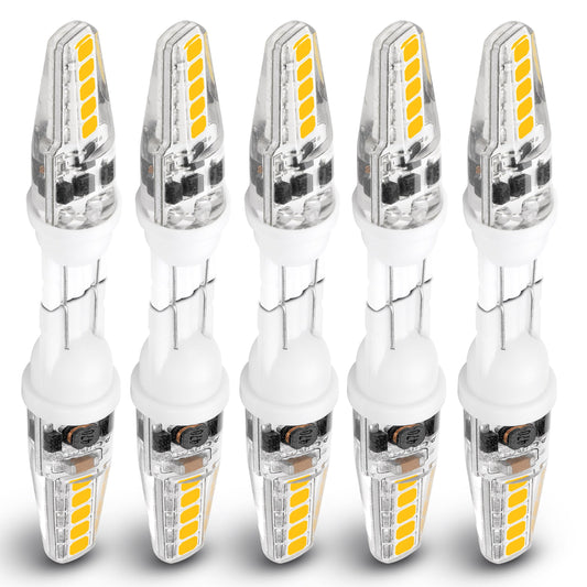 T5 T10 Wedge Base LED Landscape Bulbs 12V Low Voltage 2W 300lm, DC10-30V/AC12-24V 2700K Warm White for Outdoor Landscape Path Deck RV Camper Lights, 10 Pack