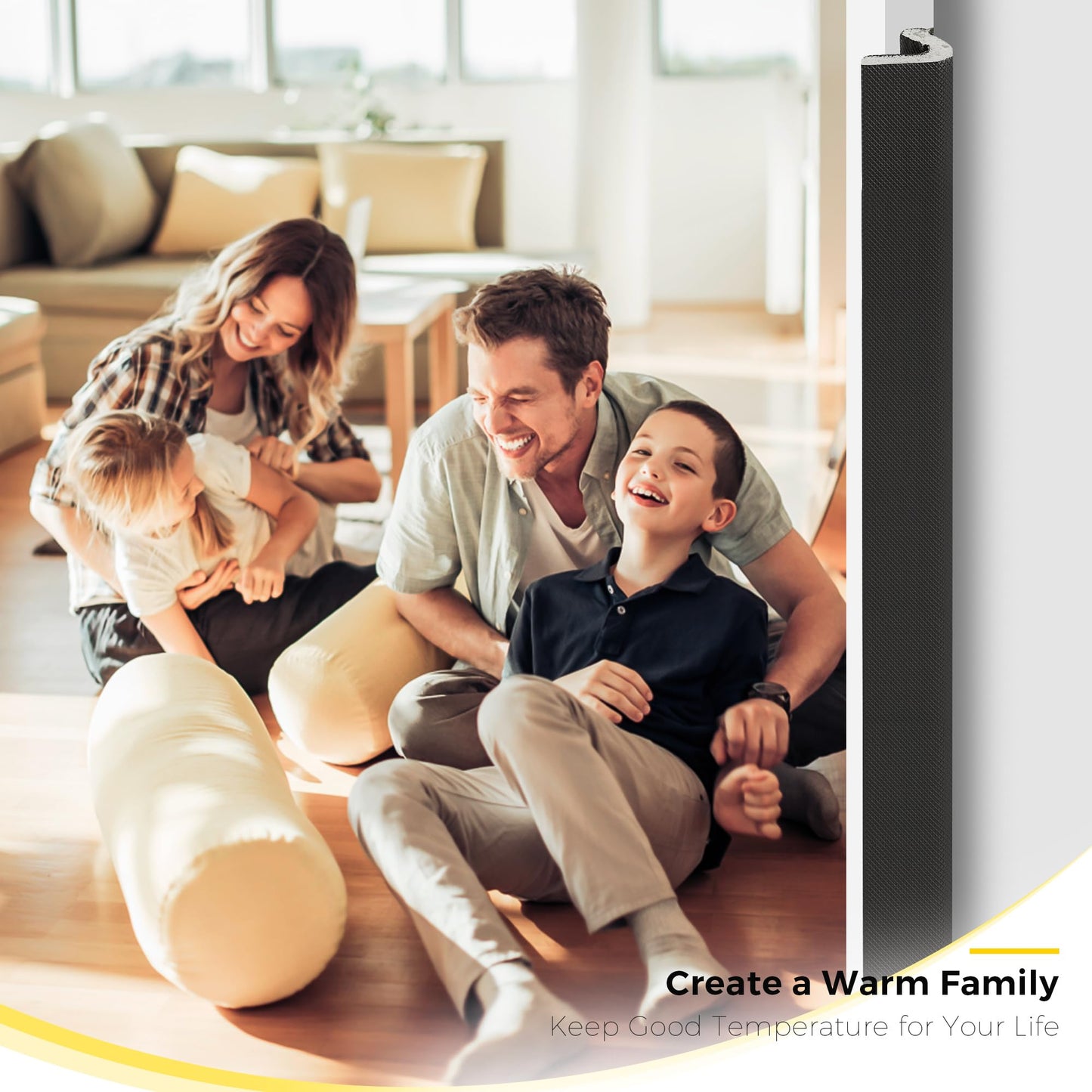 Weather Stripping Door Seal Strip Soundproof Q Foam Weather Stripping for Door Frame, Exterior Door Weather Stripping for Large Gap