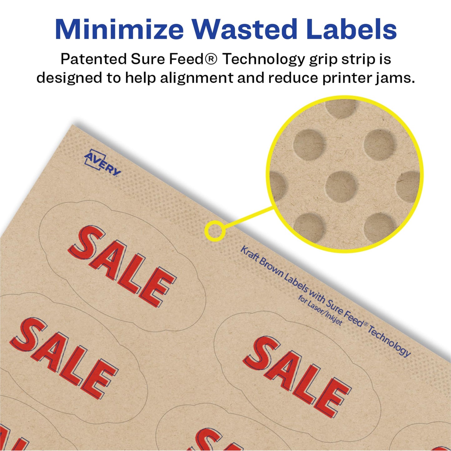 Avery Scallop Oval Labels for Laser & Inkjet Printers, 2-1/4" x 1-1/8", 525 Kraft Brown Labels (22855)