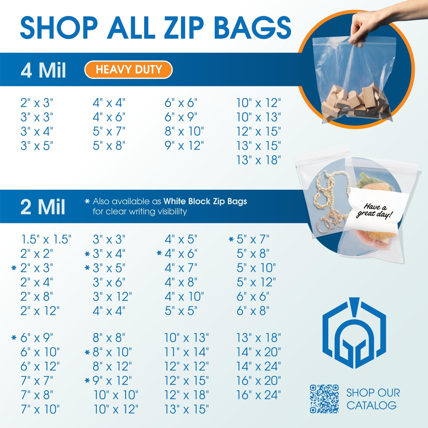 Spartan Industrial - 200 Count - 4” X 6” (4 Mil Heavy Duty) Thick Clear Plastic Reclosable Zip Poly Bags with Resealable Lock Seal Zipper - Durable