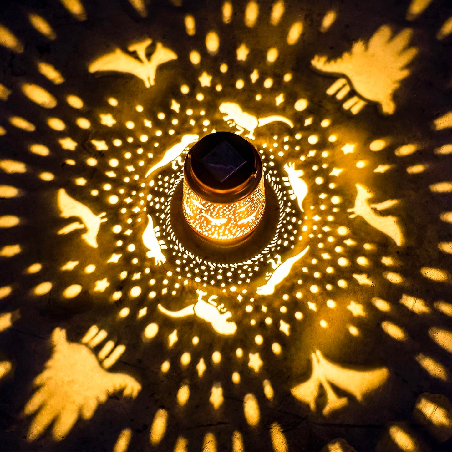 Dinosaur Solar Lanterns Outdoor Waterproof Hanging Solar Lights Dinosaur Gifts for Women Men Metal Decorative LED Dinosaur Lanterns for Garden Decor,Yard,Patio,Lawn,Tabletop,Pathway,Landscape