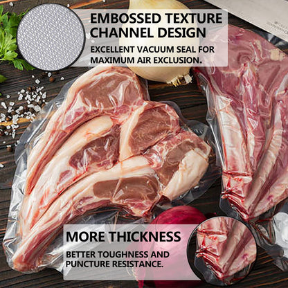 Vacuum Sealer Bags 11" x 50' 2 Rolls (Total 100ft) Commercial Grade Food Saver Bags Seal a Meal BPA Free Heavy Duty Great for Vac Storage Meal Prep or Sous Vide