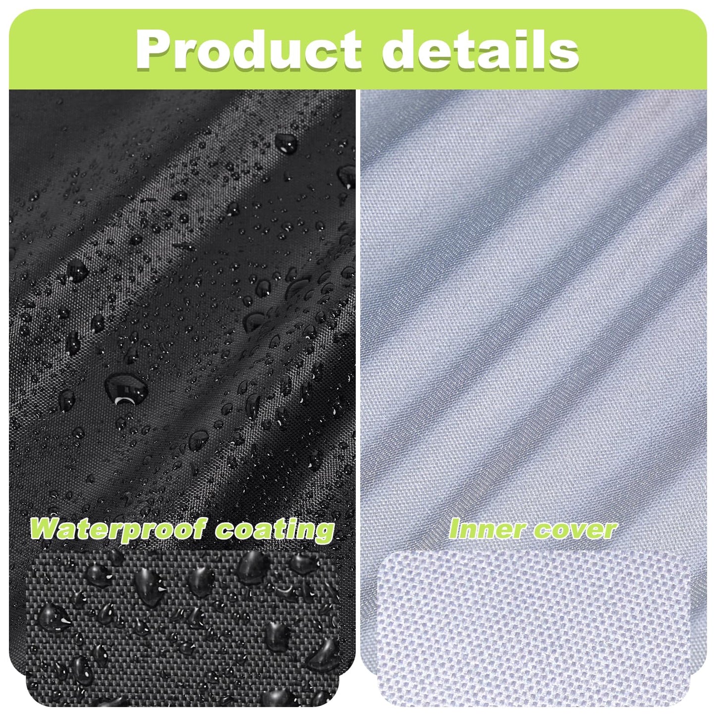 Uranshin Outdoor Patio Furniture Covers, Stackable Waterproof Chair Covers, 210D Oxford, Black, 25"L x 25"W x 47”H