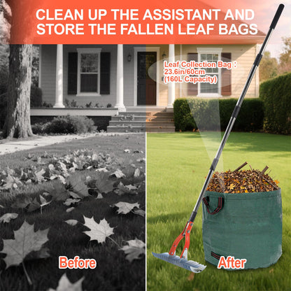 Thatch Rake for Lawns 15-Inch Lawn Dethatcher Rake with Adjustable Handle Heavy Heavy Duty with 5FT Handle, 70’’ for Leaves, Dethatching, Soil Turning, Gloves, Storage Bag