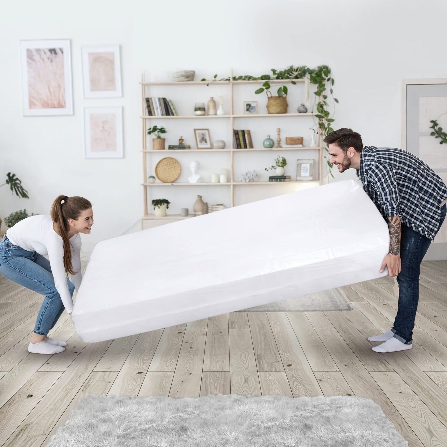 Utopia Home Mattress Bag for Moving Queen Size Heavy Duty 4 Mil (Pack of 2) Mattress Storage Bag, Plastic Mattress Encasement Cover, Fits Mattresses up to 14 Inches