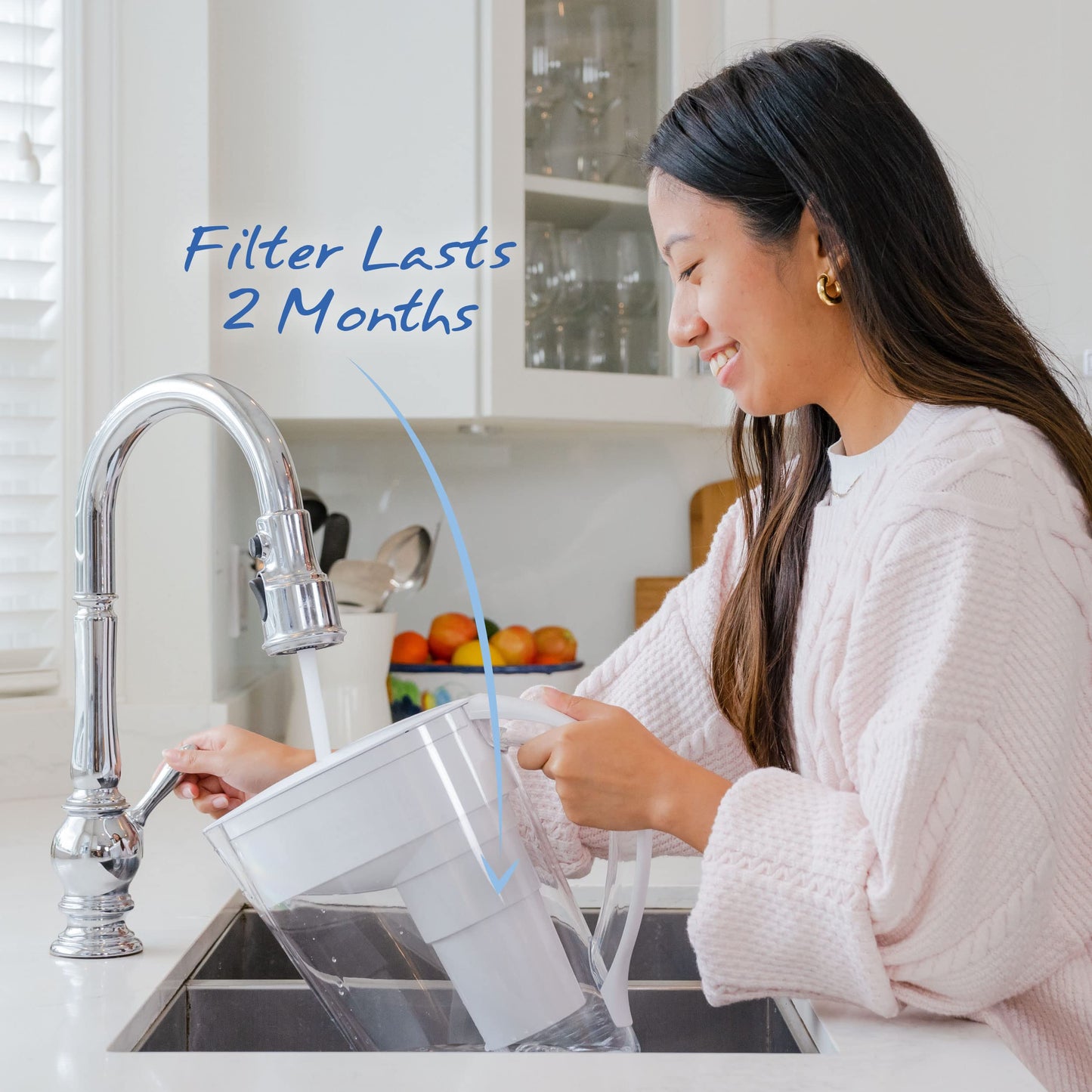 Single Replacement MINA Alkaline Water Filter by Santevia | Single At Home Water Pitcher Filter Adds Minerals and Makes Alkaline Water | Chlorine and Lead Water Filter | Made In Canada