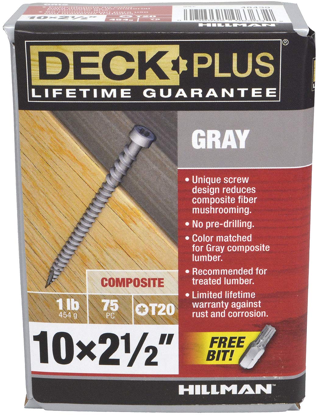 Hillman Fasteners 48439 LB 2.5x10GRY Deck Screw