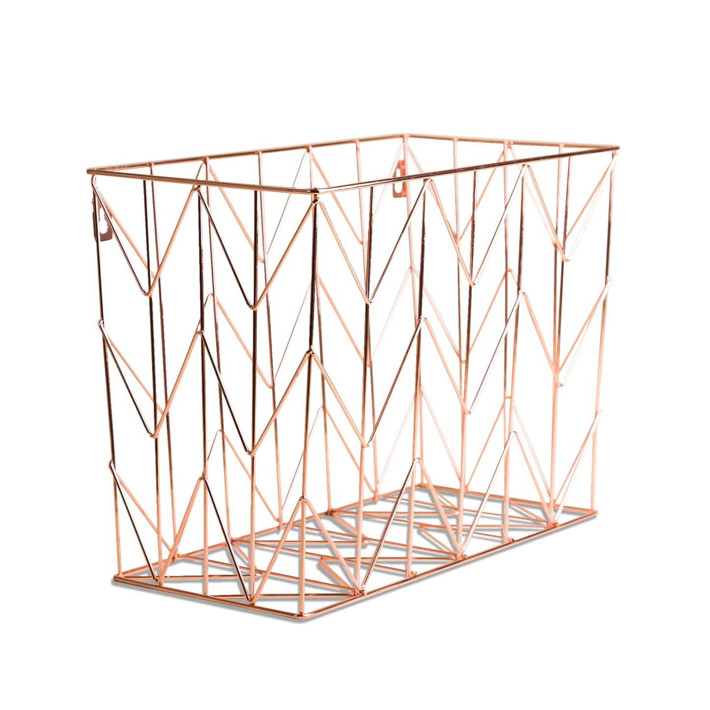 U Brands Hanging File Desk Organizer, Wire Metal, Copper/Rose Gold - 854U02-06