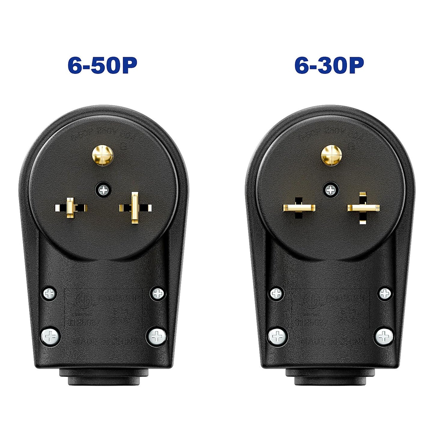 2-in-1 Nema 6-50P/6-30P Welder Plug, 30A/50A 250V Welder 3-Prong Male Plug, ETL Listed 30A Welder Plug