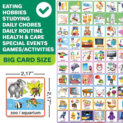 QUOKKA 95 Reward Chore Chart Cards for Multiple Kids - Toys for Autistic Children Age 5-7 ADHD Tools - Kids Autism Behavior Visual Schedule - Routine Responsibility Board Autism Learning Materials