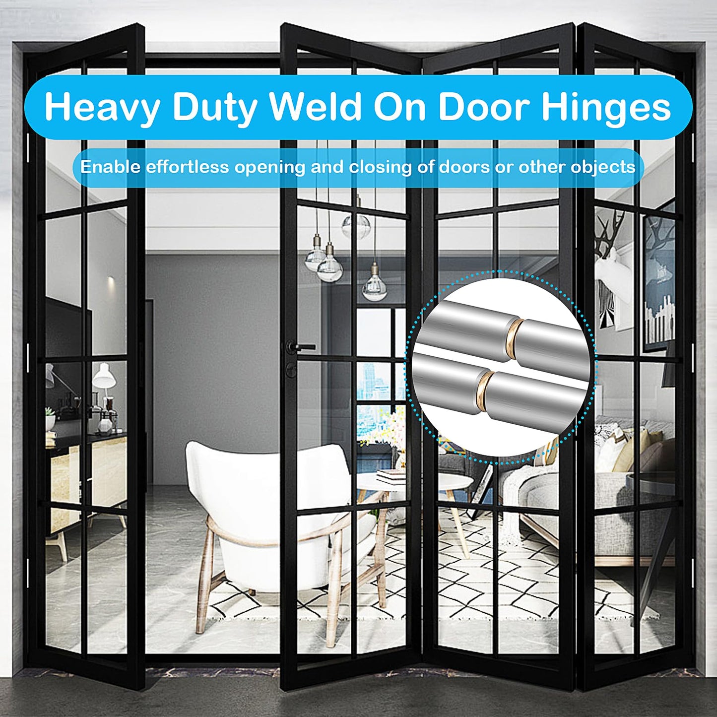 20 Pack Weldable Barrel Hinges, 3-1/8" x 1/2" Weld On Bullet Gate Hinges, Heavy Duty Carbon Steel Hinge, Ball Bearing Detachable Hinge for Gate,Trailer, Ramp, Door, Windows