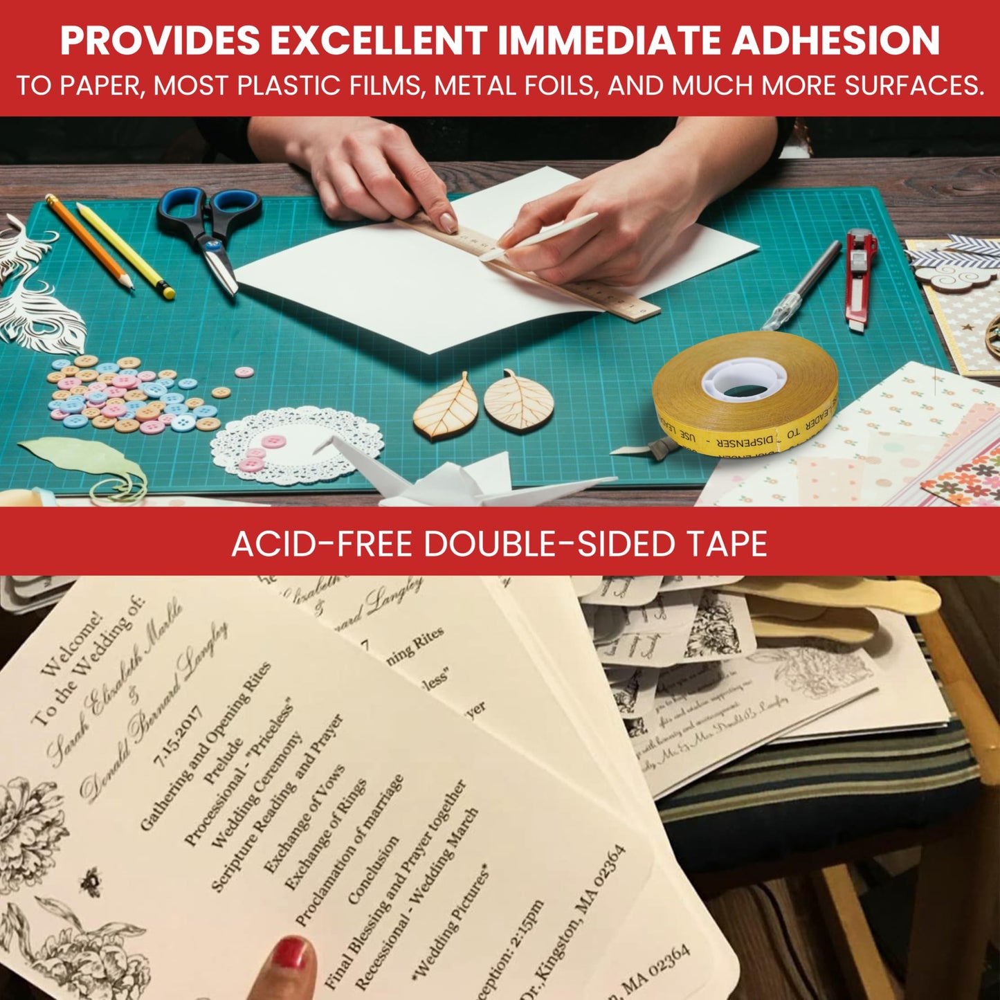 T.R.U. ATG-7502 ATG Tape (Acid Free Adhesive Transfer Tape): 1/4 in. wide x 36 yds.