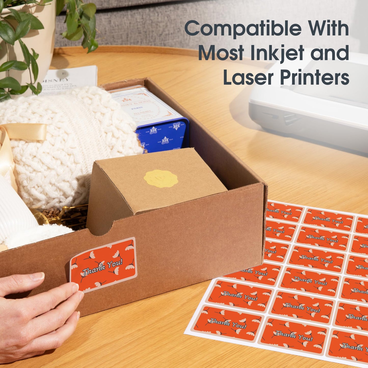 2" X 2" Square Printable Labels Compatible with Inkjet and Laser Printers - 100 Sheets, 2000 Matte White Paper Stickers for Logos, Product Labeling, and QR Codes - Spartan Industrial Template S002
