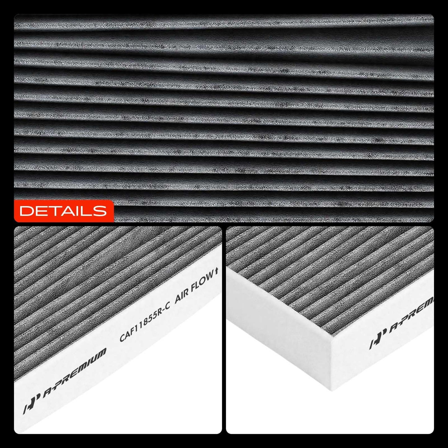 A-Premium Cabin Air Filter with Activated Carbon Compatible with Mercedes-Benz GLC300, GLC43 AMG, GLE350, GLE450, GLE53 AMG, E300, E450, E350, C300, C43 AMG