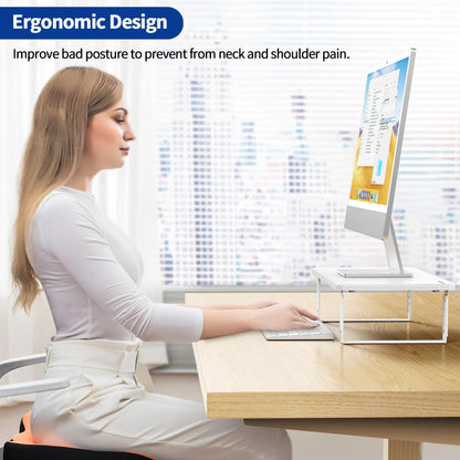 BESIGN MS01 Monitor Stand Riser, Height Adjustable Laptop Stand, Computer Monitor Stand for Monitor, Computer,Laptop,Printer (White)