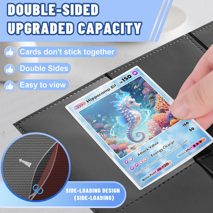 1800 Pockets Trading Card Binder Sleeves, Baseball Card Sleeves Fit for Standard Size Sport Cards, Baseball Card Holder for 3 Ring Binder