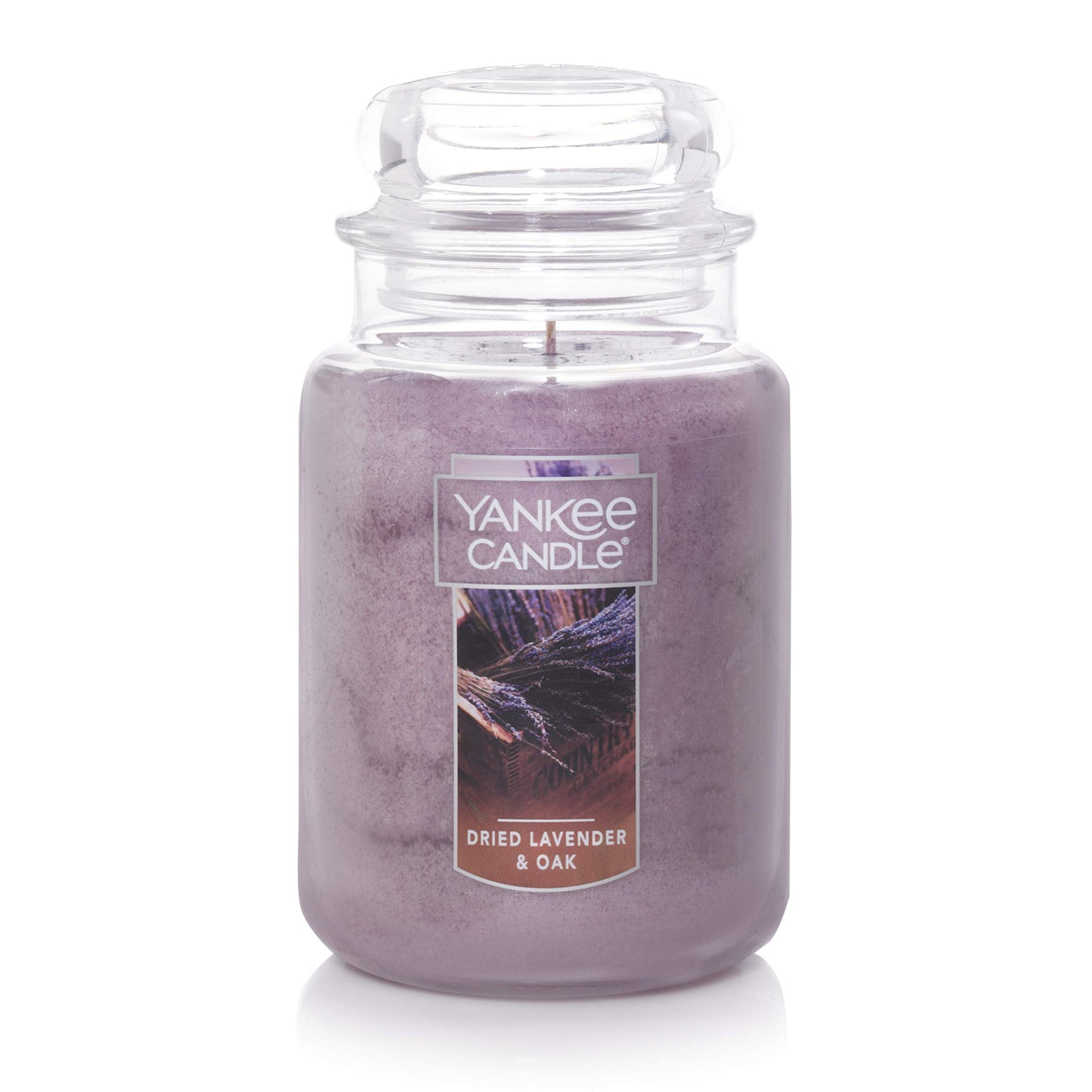Yankee Candle Scented Candle, Dried Lavender & Oak, Original Large Jar Candle, 110-150 Hours of Burn Time, 22 oz.