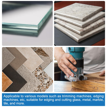 uxcell 3 Pcs Diamond Profile Straight Router Bit 13.3mm Dia 1/2" Shank 46 Grit Wet Dry Use Brazed Cylinder Profile Wheel with Bearing for Marble Quartz Stone Tile Edge Cutting