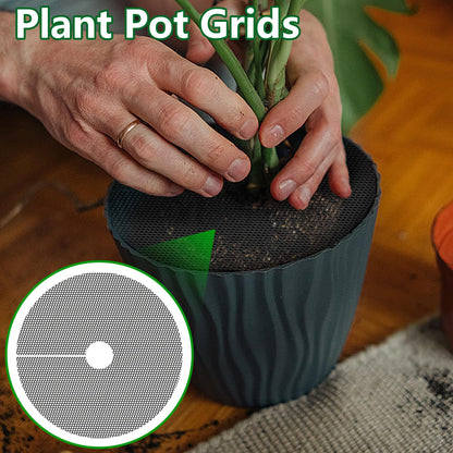 Adnee 4 Pcs 15.7 Inch Plant Pot Grids-Cuttable Plant Pot Soil Covers Protectors from Animals-Indoor Round Planter Pots Soil Guard for Outdoor Garden Plants Protection