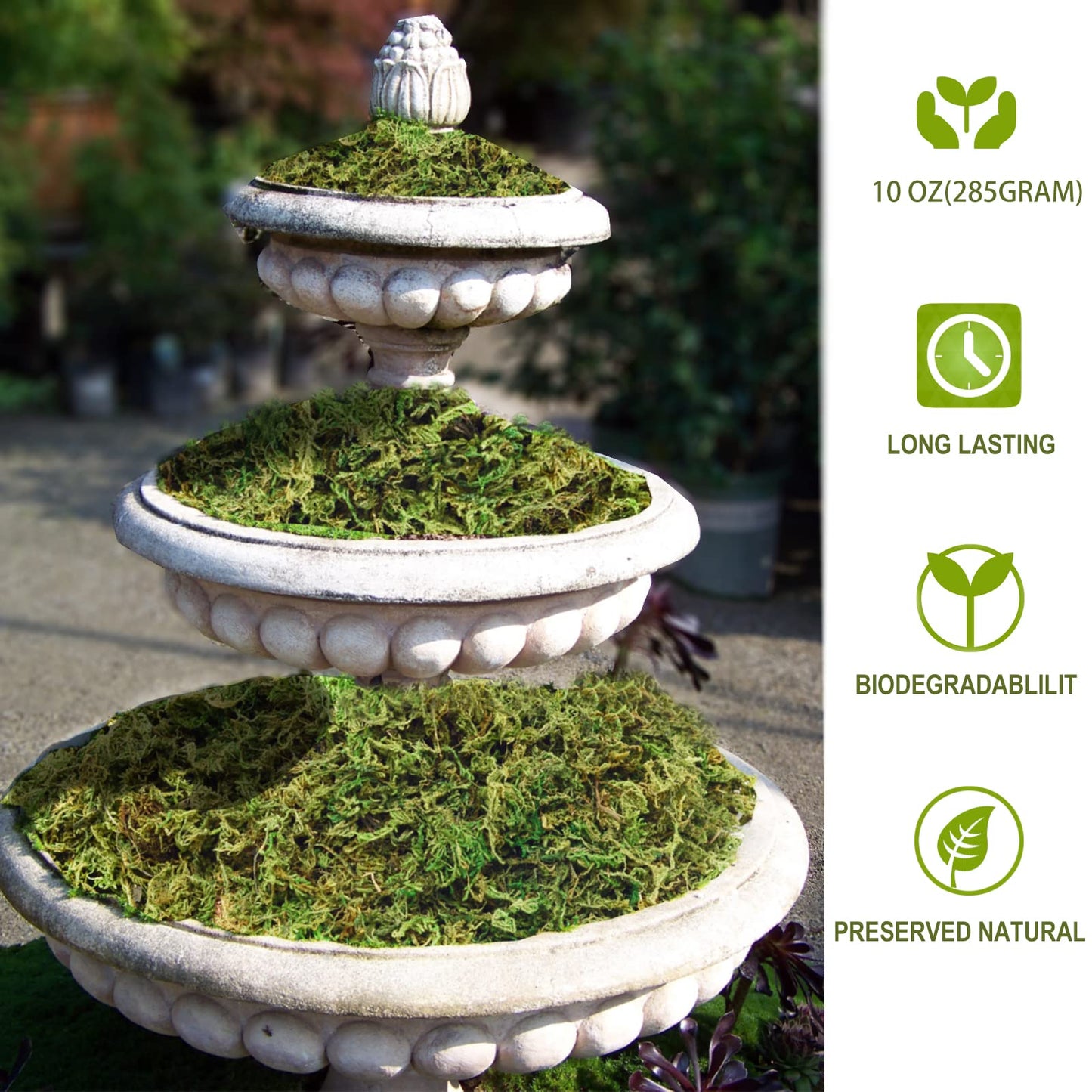 ZYAPA 10OZ Fake Moss Artificial Moss for Potted Plants Greenery MossHome Decor Fairy Garden Crafts Wedding Decoration (Fresh Green)