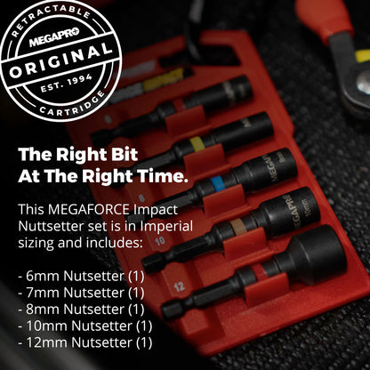 MEGAPRO® Impact Nutsetters | Specially Modified S2 Steel | Black Oxide Finish | Magnetic Pickup (Metric)