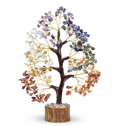 YATHABI Seven Chakra Golden Wire Handmade Gemstone Tree Feng Shui Bonsai for Attracting Positive Energies Chakra Balancing Aura Cleansing Crystal Healing Home Decor Size:- 10-12 Inch Approx