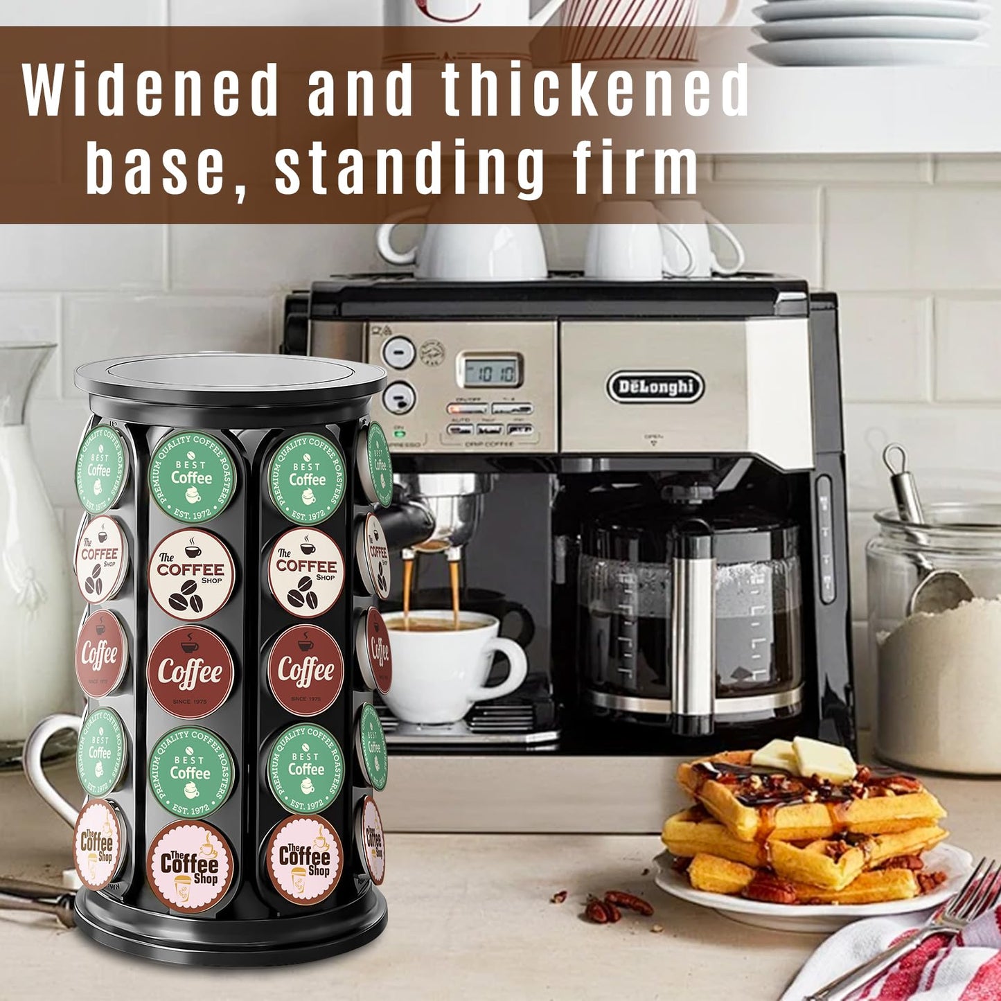 TOMSHUB K Cup Holder，Coffee Pod Storage Carousel Holder Organizer Compatible with 40 Keurig K-Cup Pods，Home or Office Kitchen Counter Organizer
