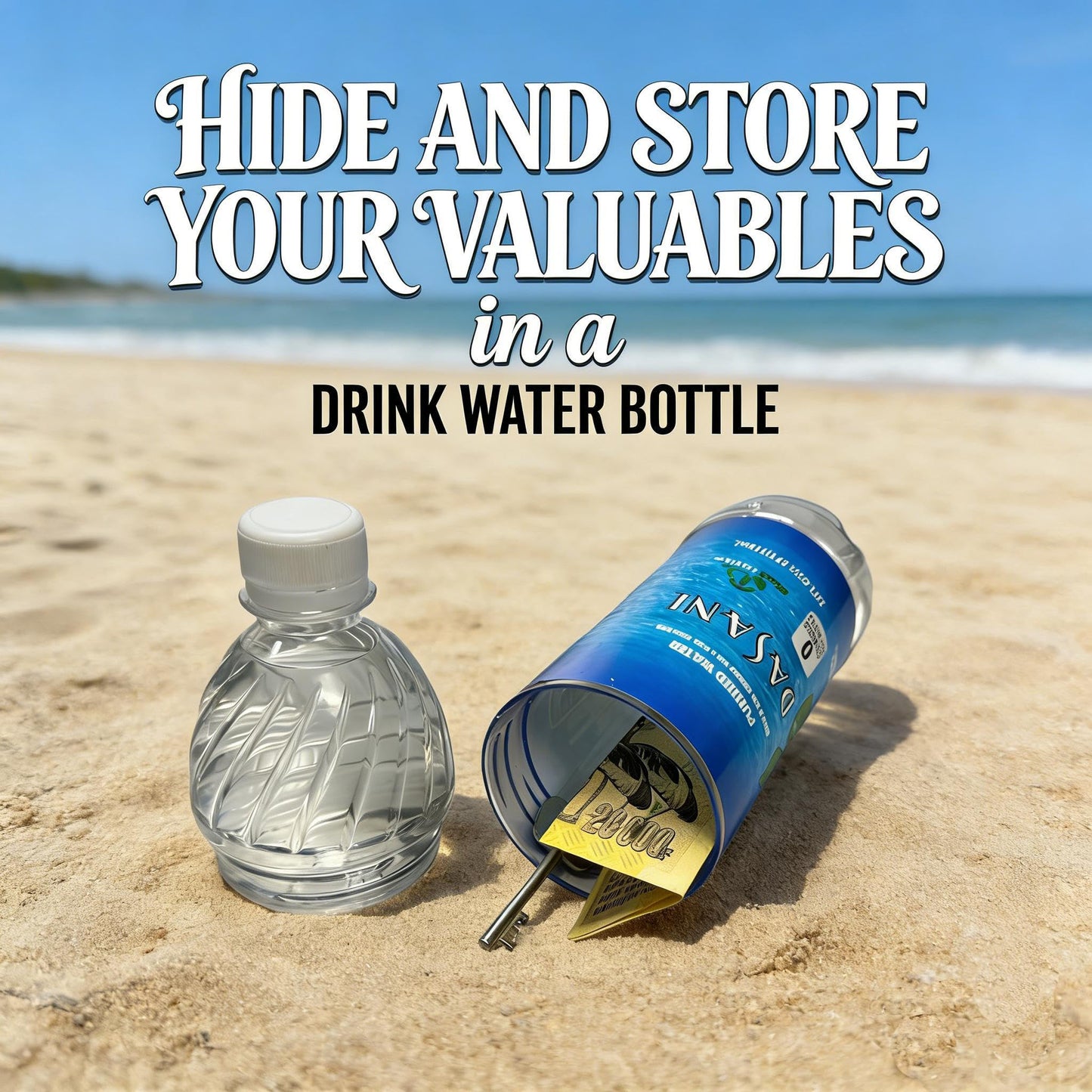 Dasani Diversion Safe Water Bottle Stash Can Secret Box with Leak-proof Lid and Huge Hidden Compartment for Keys, Cash and Valuables