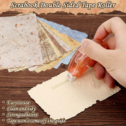 226 Sheets Textured Scrapbook Paper Kit with Photo Tapes, Vintage Scrapbooking Supplies Craft Paper for Junk Journal Supplies Planner Mixed Collage Materials Embellishments