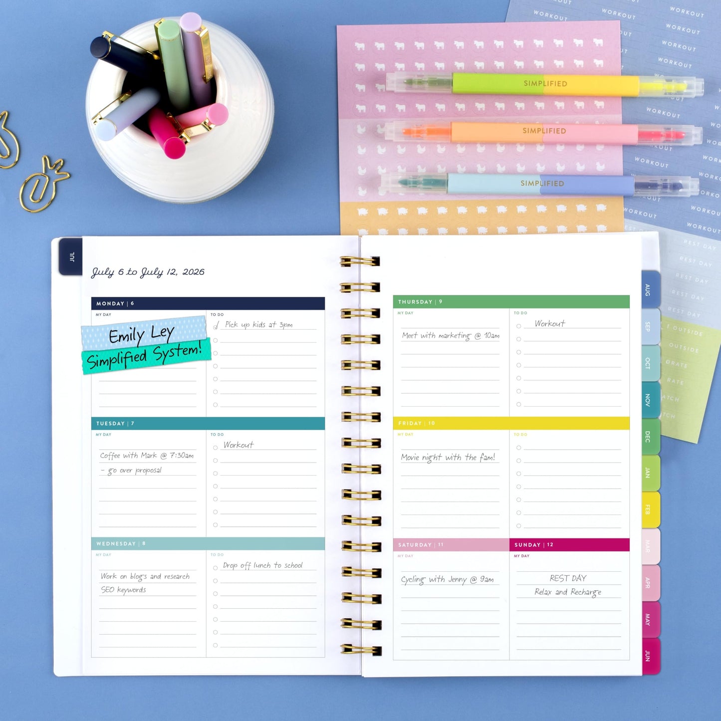 AT-A-GLANCE Planner 2026-2027 Weekly & Monthly Academic 12-Month July-June, 5-1/2" x 8-1/2", Simplified by Emily Ley, Savanna Blooms (EL50-200A)
