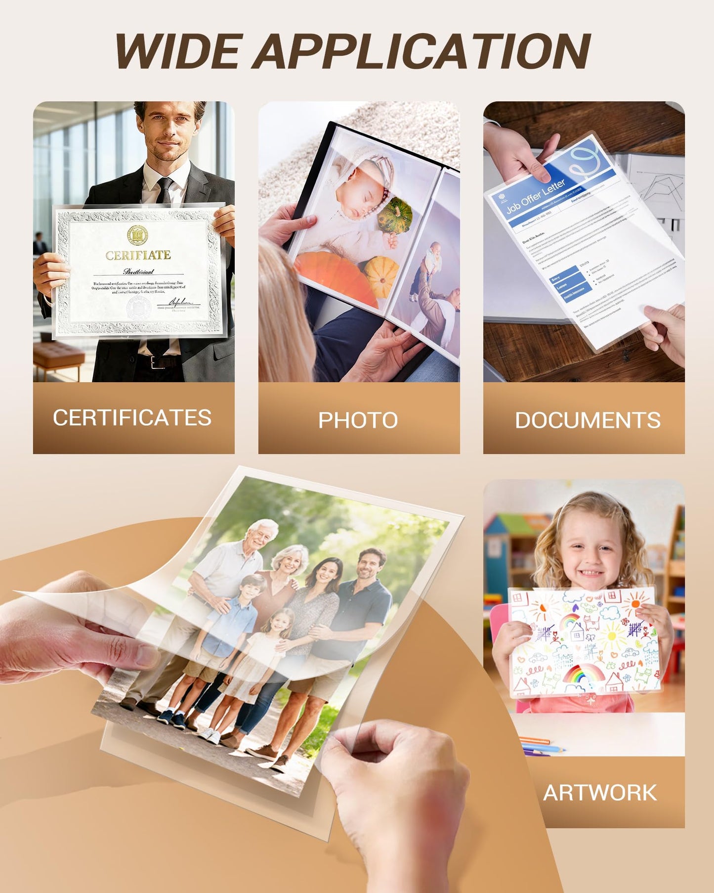 Uinkit Thermal Laminating Pouches 3Mil 11.5x17.5 Inches Laminating Sheets for Extra Protection for Sealed A3 11x17 Photo and documents 100 Sheets Pack, Clear. (100, 11.5x17.5"-A3 Size)