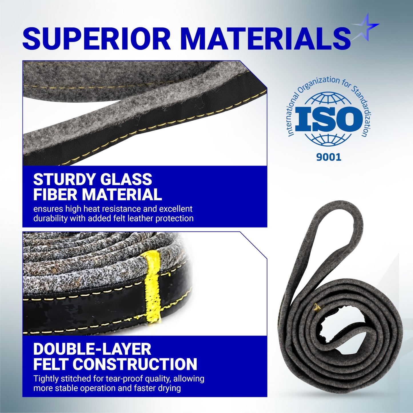 BlueStars DC97-07618A Dryer Drum Felt Seal - Compatible with Samsung DV42H5200EW DV42H5000EW DV45K6500EV DV48H7400EW DV42H5200EP/A3 DV50K8600EV/A3 DV52J8700GP/A2 Replace AP4453798 3998155 PS4218879