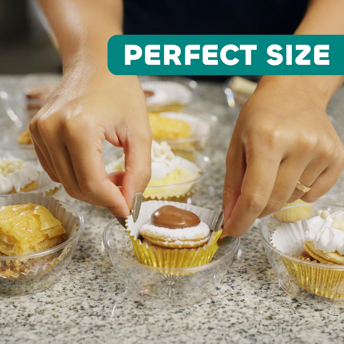 Clear Mini Plastic Bowls - (Bulk 100 Pack) 6 Oz Premium Hard Plastic Dessert Bowls for Serving, Weddings, Catering, Parties, Ice Cream, Home or Event Party Supplies