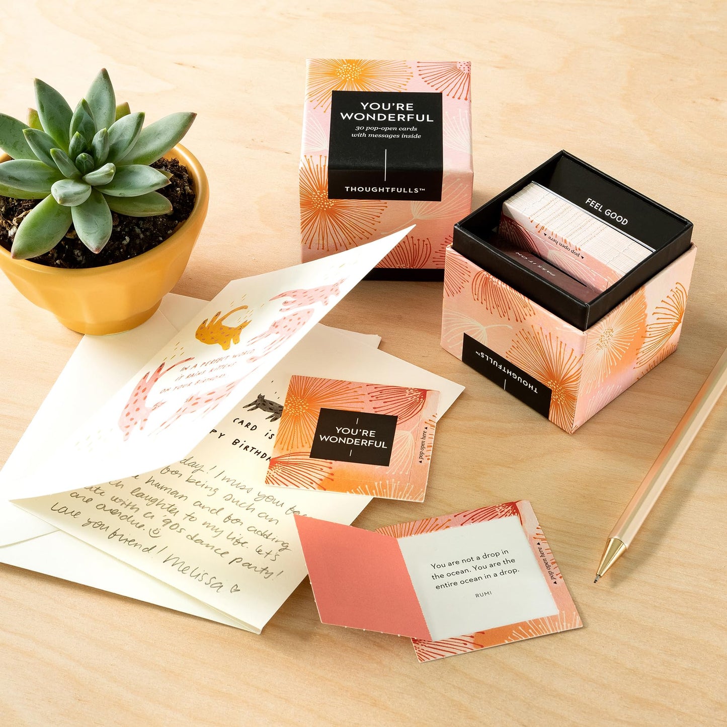 Compendium ThoughtFulls Pop-Open Cards — 2-Pack of Celebrating You, You’re Wonderful — 60 Pop-Open Cards, Each with a Different Message Inside