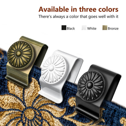 Doselves Tapestry Wall Hanging Clamps 4 Pack Metal Clips for Hanging Textiles, Rugs, Carpet Wall Display (Black)